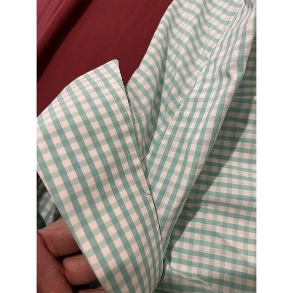 SUITSUPPLY Men's Long‎ Sleeve Dress Shirt White Teal Gingham Cotton Size 42 - Picture 10 of 10